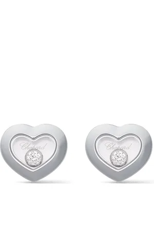 Chopard 18kt witgoud Happy Diamonds Icons oor pinnen