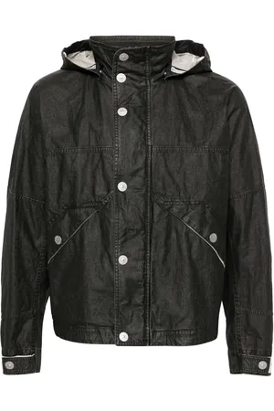 Stone Island Linnen jack met capuchon en logoprint