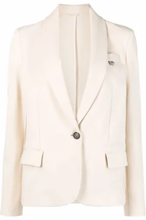 Brunello Cucinelli Blazer met enkele rij knopen
