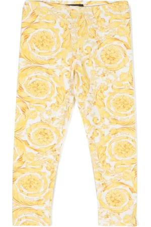 VERSACE Katoenen straight legging met barokprint