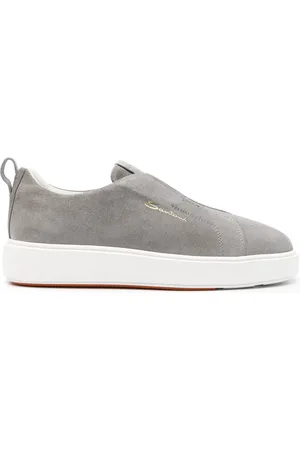 santoni Suède veterloze sneakers