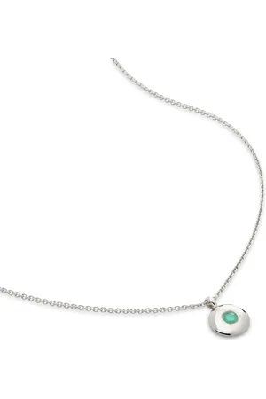 Monica Vinader May halsketting met smaragd hanger