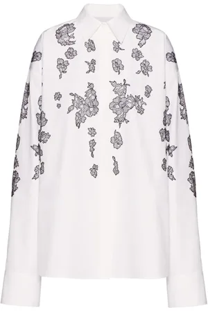 VALENTINO GARAVANI Popeline blouse met geborduurd detail