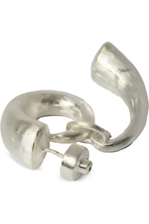 PARTS OF FOUR Zilveren oorbel met hanger van hoorn
