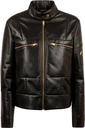 Bally Gevoerd leren bikerjack