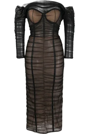 Ana Radu Strapless ruched midi dress