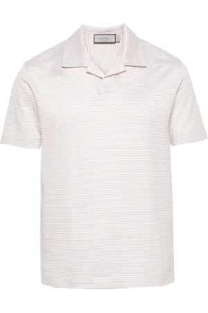 CANALI Gestreept poloshirt van linnenblend