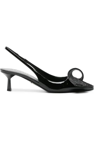 Prada 55mm slingback pumps met applicatie
