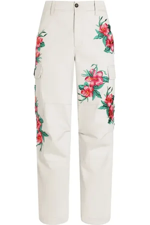 Dolce & Gabbana Broek met geborduurde bloemen