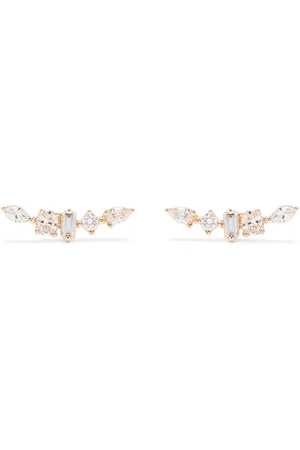 Dana Rebecca Designs 14kt geelgouden Alexa Jordyn oorringen met diamant