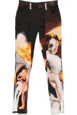 MUGLER X Ambera Wellmann broek met zonsondergang print