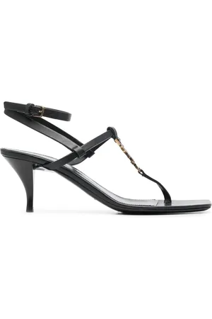 Saint Laurent Cassandra leren sandalen