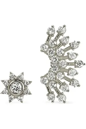 Lark & Berry 14kt witgouden The Hollywood Glamour oorbellen met diamant