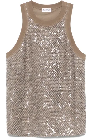 Brunello Cucinelli Tanktop met pailletten