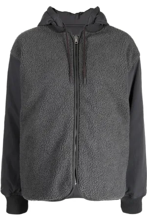 Chocoolate Panelled drawstring fleece hoodie