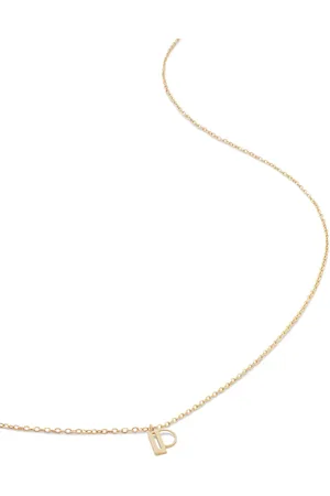 Monica Vinader 14kt geelgouden halsketting met leter P