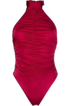 Noire Swimwear Badpak met halternek en ruches