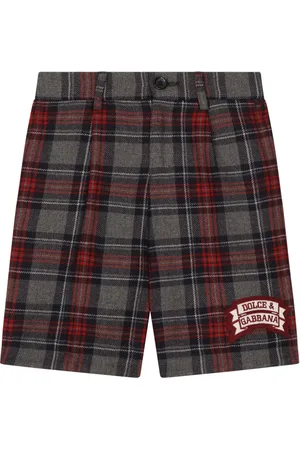 Dolce & Gabbana Shorts met logoprint en tartan ruit