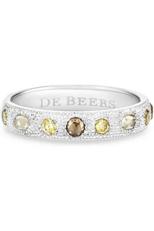 De Beers 18kt witgouden Talisman ring met diamant