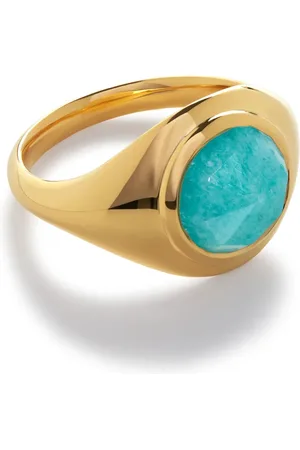 Monica Vinader Eclipse zegelring met amazoniet