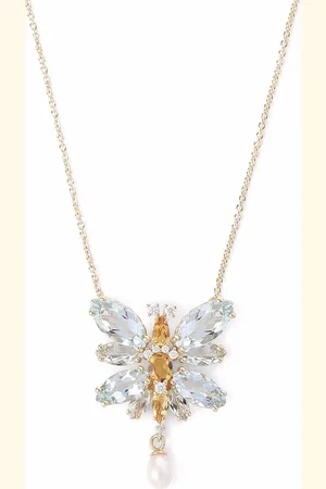 Dolce & Gabbana 18kt geelgouden Spring halsketting met edelsteen hanger