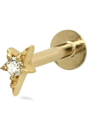 Lark & Berry 14kt geelgouden Shooting Star oorbel met diamant