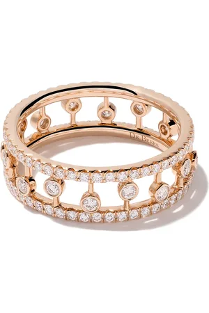 De Beers 18kt roségouden Dewdrop ring met diamant