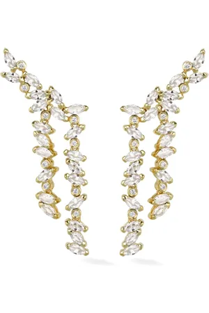 Lark & Berry 14kt geelgouden Veto oorbellen met diamant