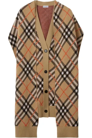 Burberry Geruit mouwloos vest en sjaal