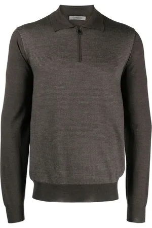 corneliani Fijngebreid wollen poloshirt