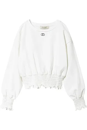 Twin-Set Gesmockte sweater met ronde hals