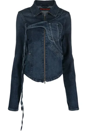 OTTOLINGER Denim jack met rits en logo applicatie