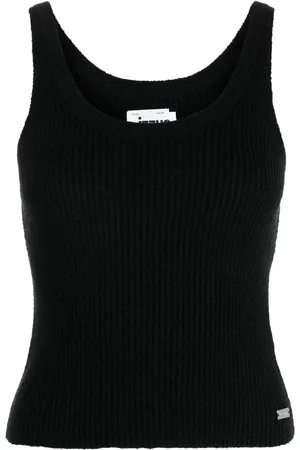 Izzue Geribbelde tanktop met logoplakkaat