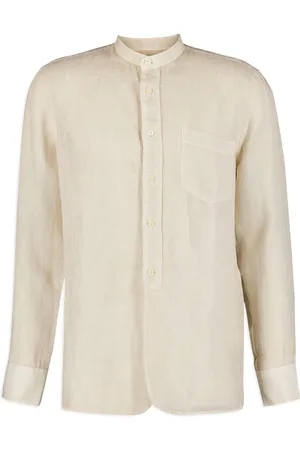 120% Lino Kraagloos overhemd