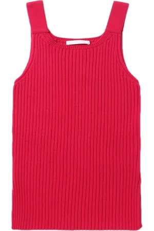 Helmut Lang Ribgebreide tanktop met split