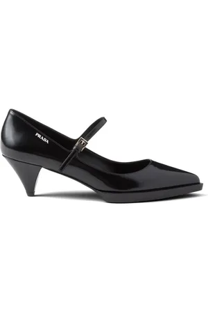Prada 55 mm leren pumps met geborsteld effect