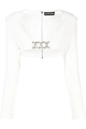 DAVID KOMA Cropped top verfraaid met kristallen