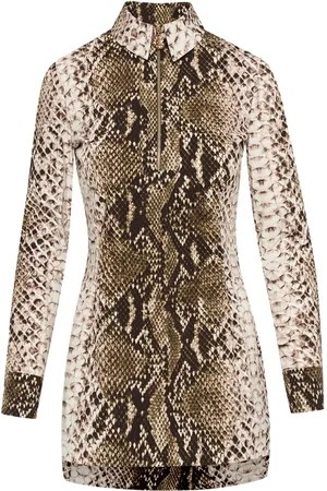 Oscar de la Renta Snake katoenen popeline blousejurk