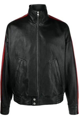 Alexander McQueen Gestreept leren bikerjack