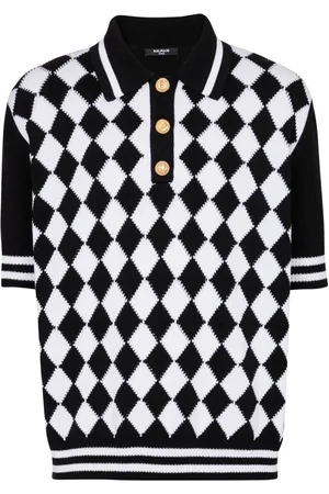 Balmain Diamantvormig gebreid poloshirt