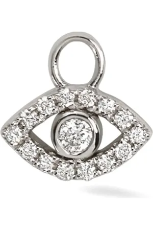 Lark & Berry 9kt witgouden Entrancing Eye oorbel bedel met diamant