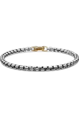 David Yurman 14kt geelgouden en Sterling zilveren DY Bel Aire Box schakelarmband (4mm)