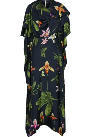 Oscar de la Renta Orchid zijden twill tuniek