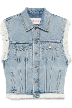 VALENTINO GARAVANI Denim gilet met gerafelde afwerking