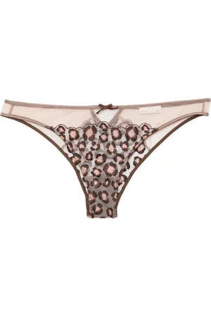 FLEUR DU MAL Slip met geborduurde luipaardprint