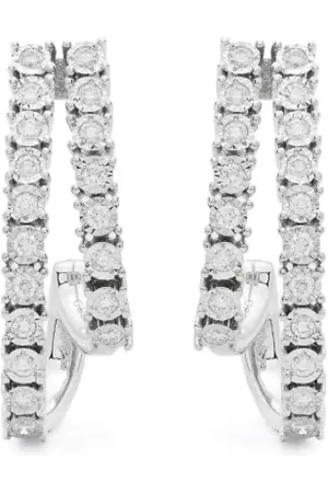 Dana Rebecca Designs 14kt witgouden Ava Bea oorbellen met diamant