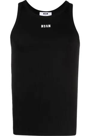 Msgm Geribbelde tanktop met geborduurd logo