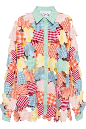 Cavia Blouse met patchwork en uitgesneden details
