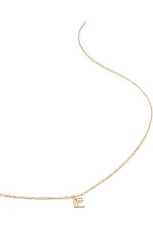 Monica Vinader 14kt geelgouden halsketting met letter E