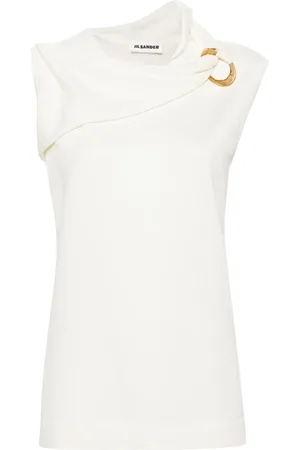 Jil Sander Gebreide tanktop met hardwaredetail